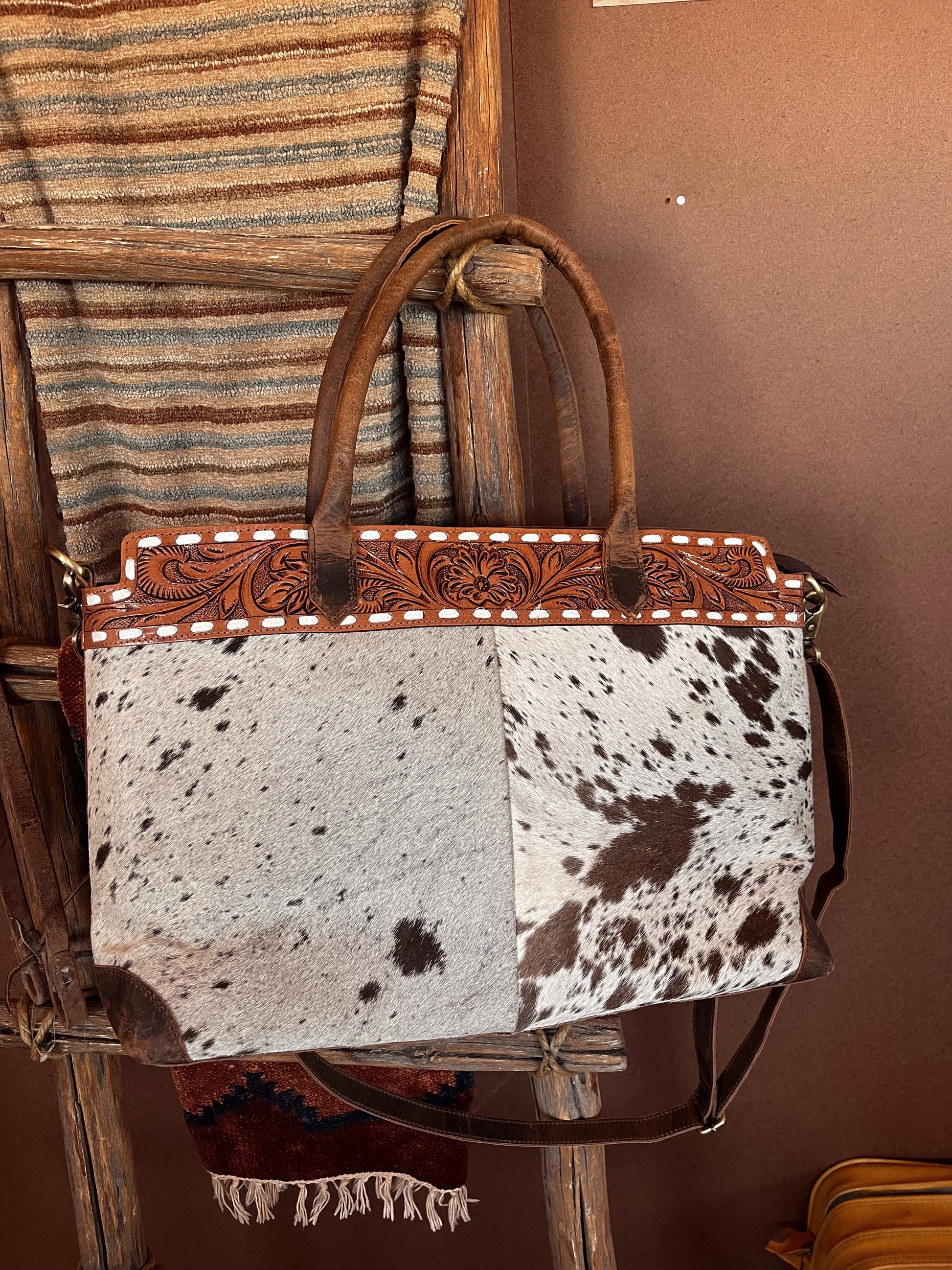 Nadia Leather & Cowhide Purse