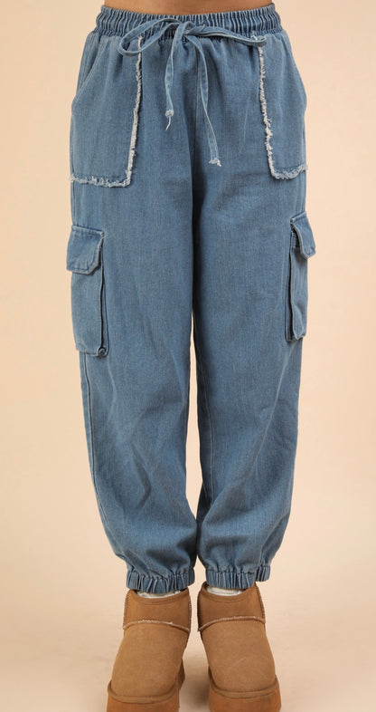 Denim Jogger Pants