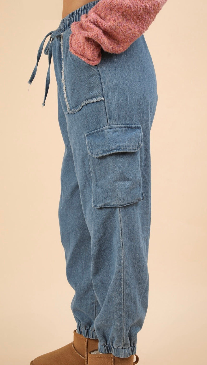 Denim Jogger Pants