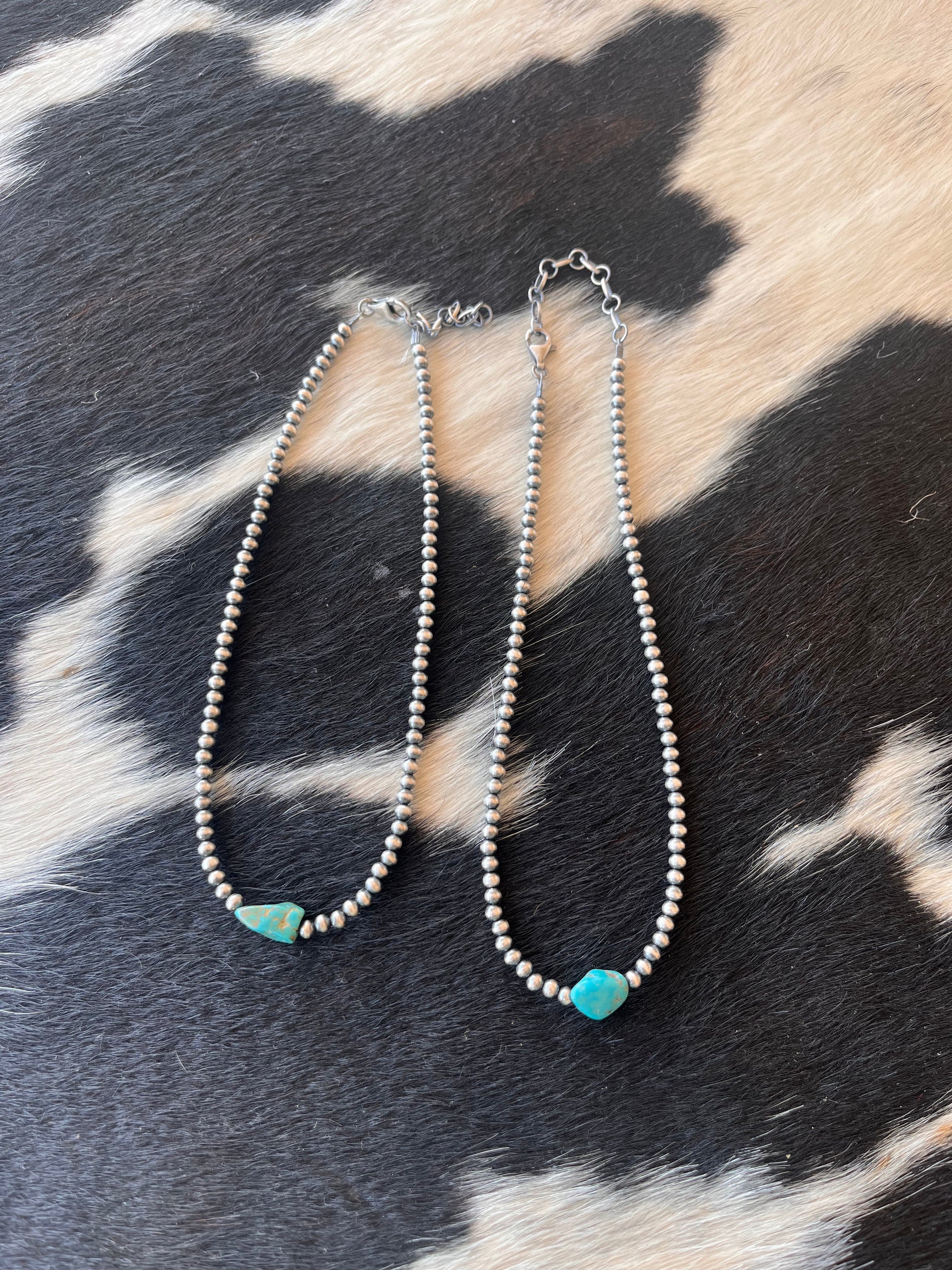 4mm Navajo Necklace w/Turquoise