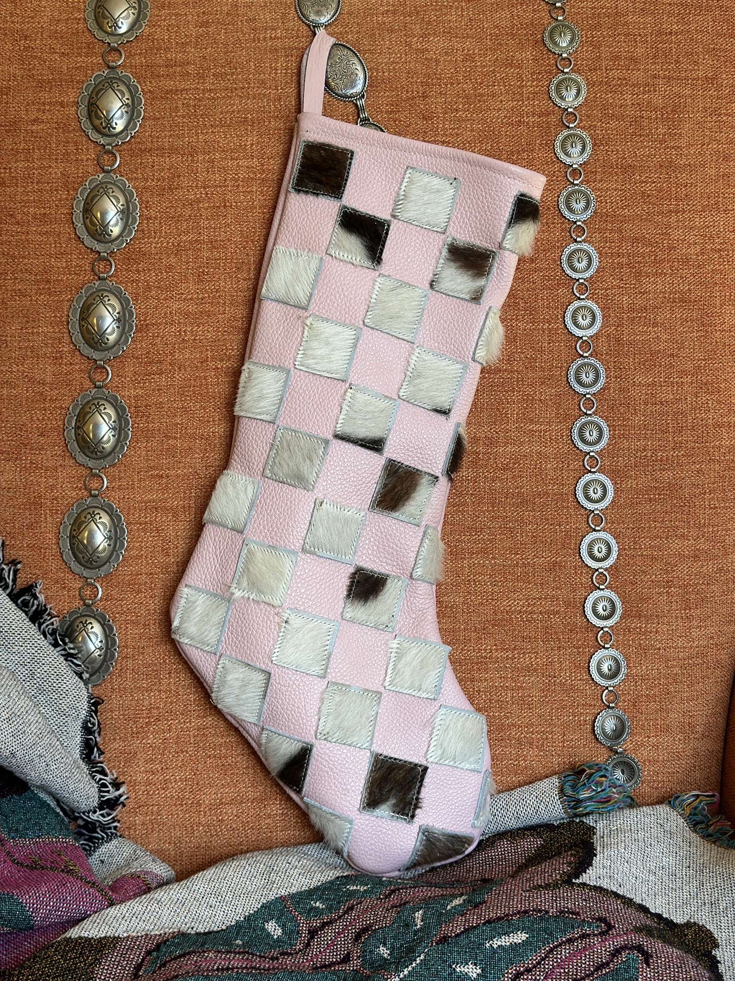 Pink Cowhide Stocking Collection